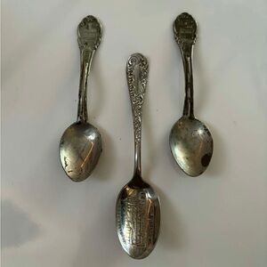 Vintage Sterling Silver Souvenir Collectible Spoons Set